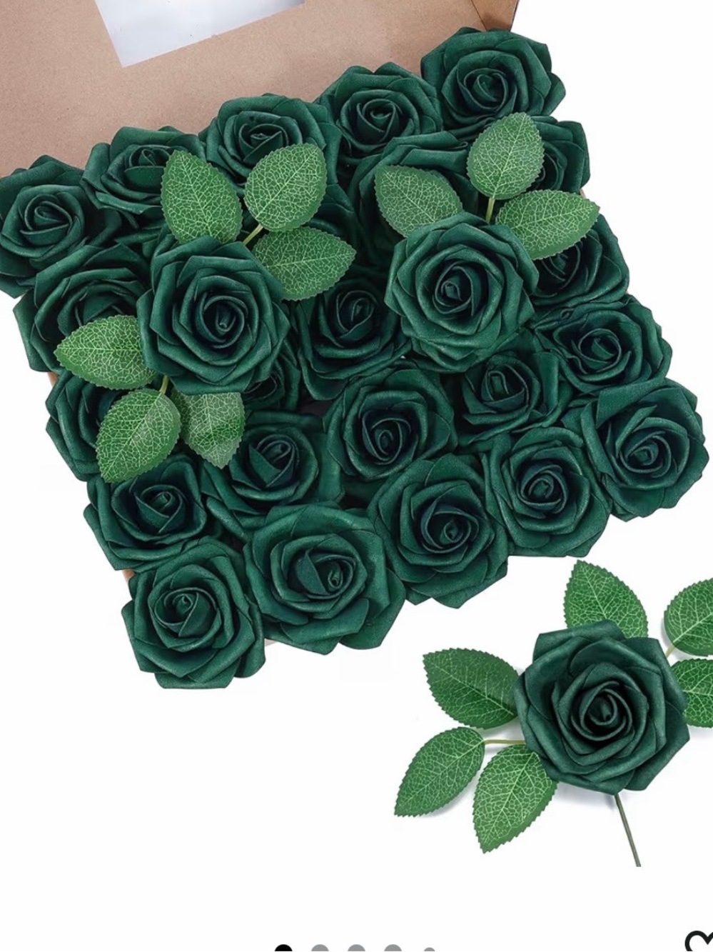 Artificial Rose Flower Wall Panel - Green